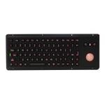 IP65 85 keys explosion proof black industrial keyboard with backlit trackball for sale