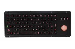 China IP65 85 keys explosion proof black industrial keyboard with backlit trackball supplier