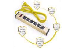 China Multi Outlet Desktop Power Strip With USB , Slim Power Bar With USB Charger supplier