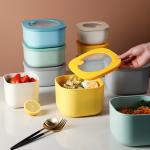 Yellow 0.6L 1.4L Microwave Safe Food Storage Containers With Lids