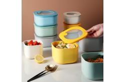 China Yellow 0.6L 1.4L Microwave Safe Food Storage Containers With Lids supplier
