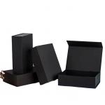 Customized Black Magnetic Shoe Box Paperboard Fancy Packaging Box for sale
