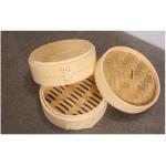 Custom 6-10inch Natural Bamboo Dumpling Steamer 2 Tiers With Lid