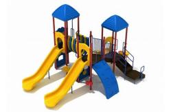 China ODM LLEPE Outdoor Playground Playhouse With Tube Plastic Slides supplier
