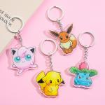 Silk Screen Printing Clear Keyring with Chain Customized Shape