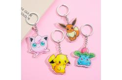 China Silk Screen Printing Clear Keyring with Chain Customized Shape supplier