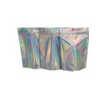 Three Side Sealed Cosmetic Packaging Bag Custom Logo Printed Holographic Pouch for sale
