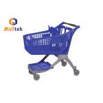 Plastic Wire Supermarket Shopping Trolley With 4 TPR Wheels for sale
