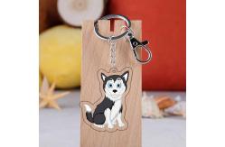 China Holographic Acrylic Key Chain Cute Cartoon Animal Pet Picture Printed Acrylic Picture Keychain supplier