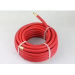 China ID 3/8 inch x 25 ft Red flexible air hose with Brass 1/4 inch NPT fittings for sale