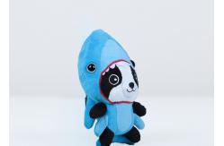 China Blue Shark Hat Plush Dog Toys , Lovely Design Plush Dog Stuffed Animal supplier
