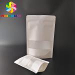 Stand Up Pouch White Kraft Paper Bag Packaging Doy Pack Zipper Lock For Milk Protein Powder for sale