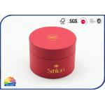 Red Color 120gsm Specilaty Paper Cylinder Tube Packaging Gold Stamping Logo for sale
