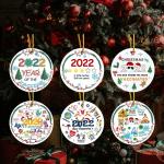 3 Inches Ceramic Christmas Tree Ornaments UV Printing For Home Pendant Decoration for sale