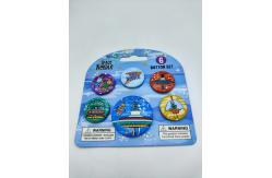 China Tinplate Custom Metal Pin Badges Space Needle Shape Safty Back Side supplier