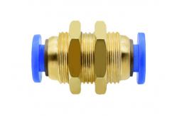 China PM Straight Pneumatic One Touch Bulkhead Union Air Fitting Push Quick Connect Tube supplier
