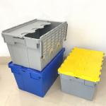 Plastic Storage Containers Heavy Duty Stackable with Lid Large Industrial Crates for sale