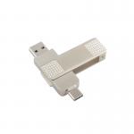 Silver Type C Metal USB Flash Drives Can 360 Degree Rotation With Password Protection for sale