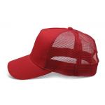5 panels Trucker Cap Red Customizable With Adjustable For Unisex