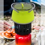 Portable Silicone Folding Cooking Pot 1.0L For Outdoor Camping