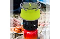 China Portable Silicone Folding Cooking Pot 1.0L For Outdoor Camping supplier