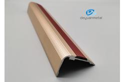 China 33x52mm Aluminium Stair Nosing Edge Trim Anodised With PVC Rubber supplier