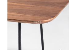 China Modern Simple Metal Frame Rectangle Wood Dining Table supplier