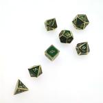 ISO9001 White Metal Polyhedral Dice Hand Pouring Metal Handmade Table Top Dice Set Polyhedral for sale