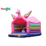 5x4mH Princess Pink Rainbow Unicorn Inflatable Bounce Castle For Kid for sale