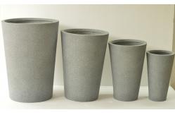 China Round Lightweight Fiber Clay Garden Planters supplier