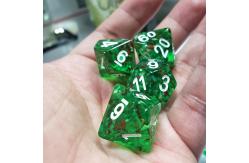 China Sprite green crystal Resin Boarding Dice Set  dnd dice supplier