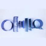 Custom 6063 Aluminium Heatsink Profile Extrusion Anodizing Blue Heat Sinks Profile for sale