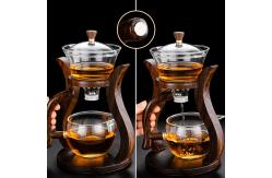 China Bamboo Stand Borosilicate Glass Tea Infuser Cup supplier