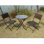 Pool / Beach Leisure Resin Wicker Chair Set With Aluminum Frame for sale