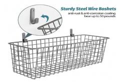 China 500mm Length 300mm Width Wall Mounted Wire Storage Baskets For Kitchen supplier