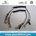 Custom Logo Pendant Plastic High Quality Black Spring Elastic Lanyard Secure Tools Dropping for sale