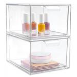 Multifunction Makeup Stackable Clear Plastic Organizer Drawers With Lid for sale