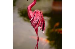 China Multiple Metal Flamingo Garden Decor Lifelike Metal Flamingo Yard Art supplier