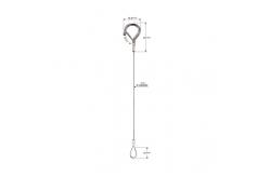 China Loop And Die Cast Hook Steel Wire Rope Sling 2000mm Length YW86543 supplier