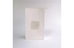 China Tin Tie Brown Side Gusset Customized Paper Bags Greaseproof Durable With Window supplier