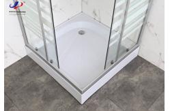 China Durable Square Shower Enclosure With White Block Striped Glass And Aluminium Frame supplier