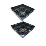 Recycled Black Plastic Pallet 1100x1100x150mm 8000Kg Static Load for sale