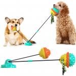 Molar Dog Chew Toy Teeth Cleaner TPR Sucker Draw Rope Ball for sale