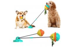 China Molar Dog Chew Toy Teeth Cleaner TPR Sucker Draw Rope Ball supplier