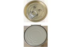 China Golden Lacquer Organosol Paste Tinplate Metal Can Lid 307# 83mm Easy Open supplier