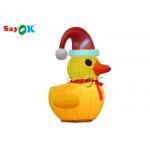 Oxford Cloth Outdoor Decoration 2m Inflatable Christmas Duck With Hat for sale