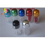 sex pill bottle with ring cap/ capsule shaped container storage capsule Clear hexagon plastic container with blue cap for sale