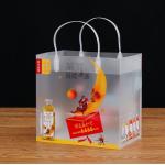 Custom Printed Logo Handle Translucent Plastic PE Shopping Bag for sale