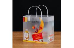 China Custom Printed Logo Handle Translucent Plastic PE Shopping Bag supplier