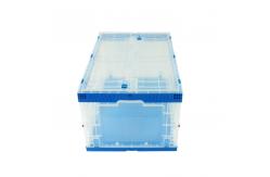 China 650*440 mm Series Plastic Collapsible Tote Boxes Attached Lids Stacking supplier